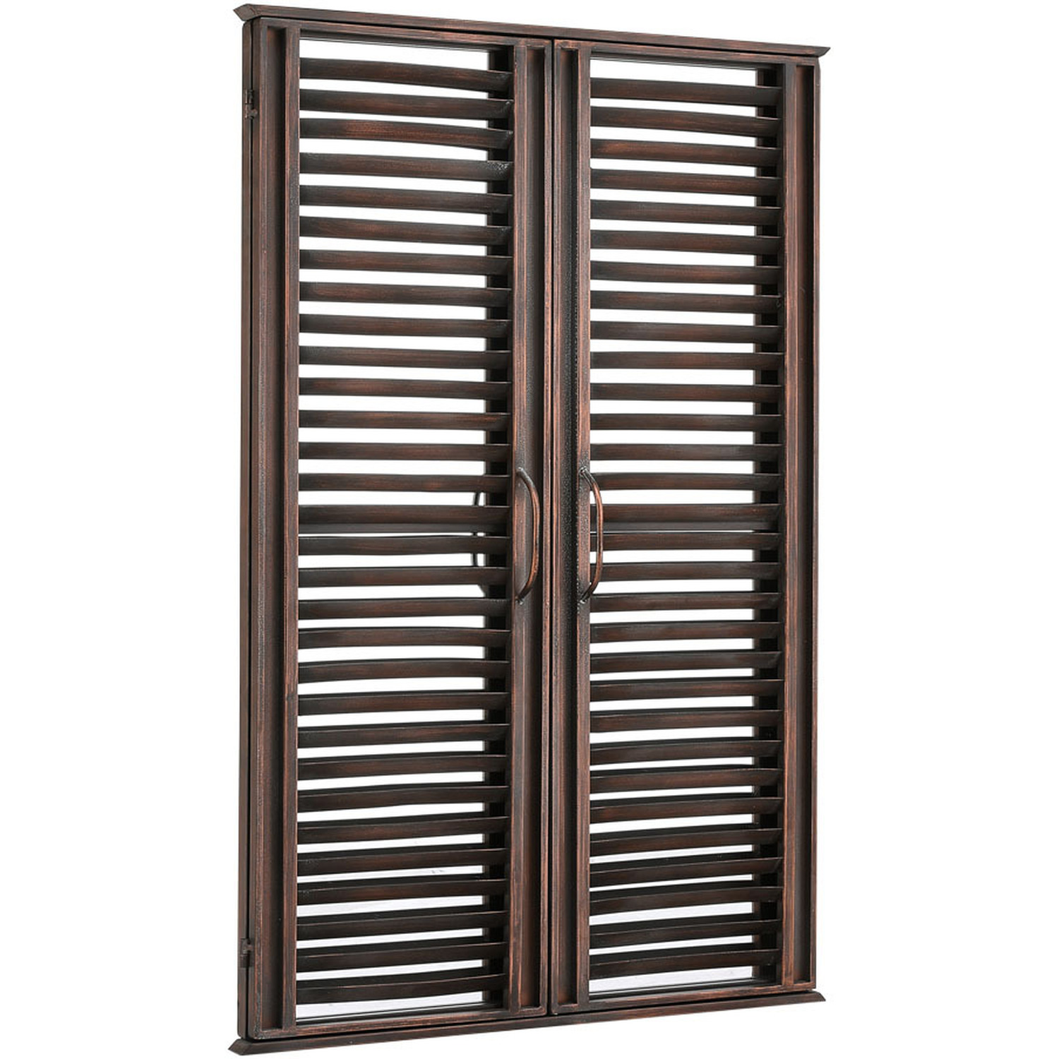 Decorative Vintage Brown Shutter Window Mirror - Vintage Brown