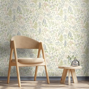 Floral Sprig Botanical Paradise Garden Flower Leaves Wallpaper