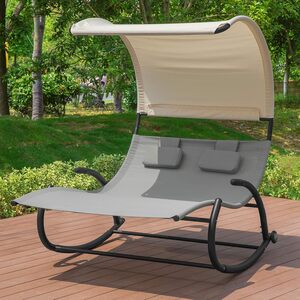 SoBuy 2 Person Outdoor Garden Swing Bed Rocking Sun Lounger with Sun Shade