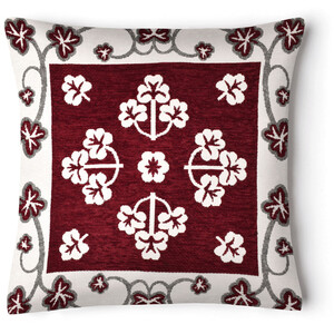 Chenille Floral Woven Detail Cushion