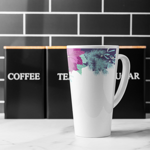 Purple  Blue Flowers Latte Mug