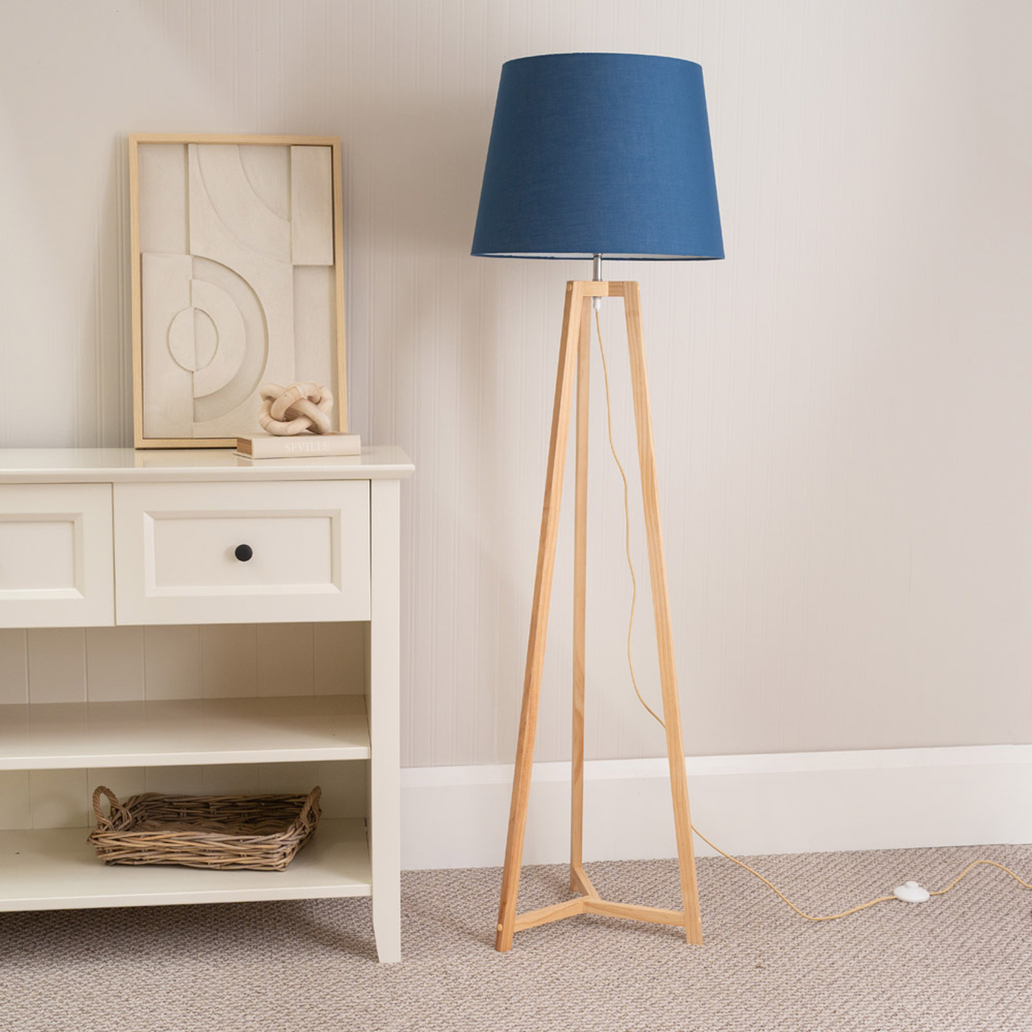 Image of Lottie Natural Floor Lamp with Tapered&hellip;