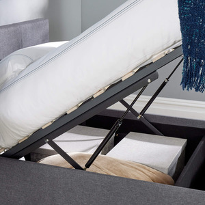 Grey / Single Home Source Endura End Lift Ottoman Grey Fabric Bedframe shot 6619018
