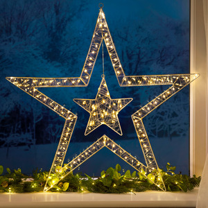 Christmas Double Star Window Light