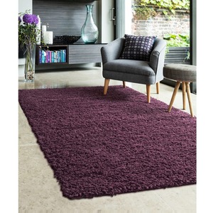 Super Soft Venus Shaggy Snuggly Plum Area Rug