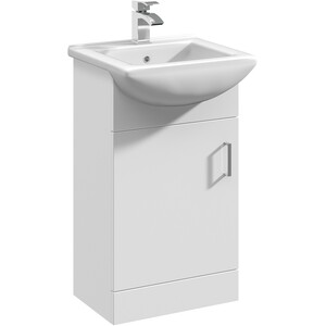 1 Door Vanity Basin Unit with Square Basin Gloss White 450mm