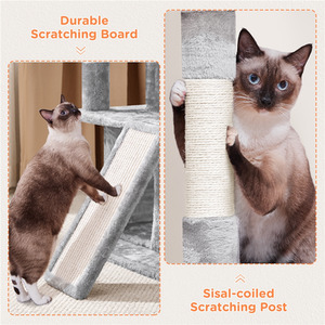 Light Grey Yaheetech 91cm Cat Tree with Double Condos shot 7237759