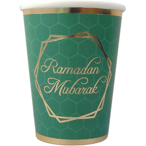 Ramadan Kareem Party Cups Green