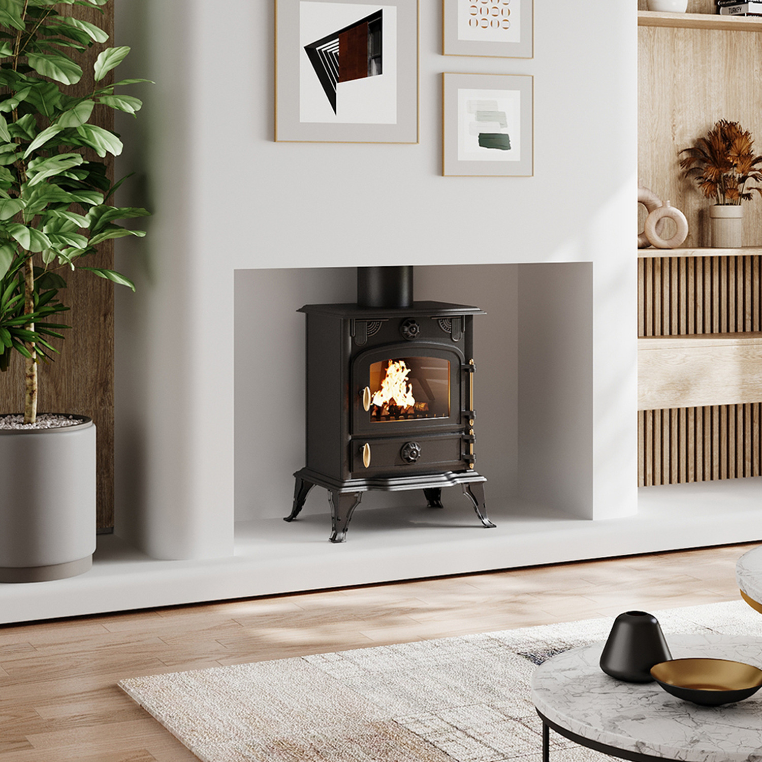 Freestanding Cast Iron Stove Fireplace
