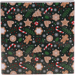 Set of 20 Gingerbread Candy Cane Napkins
