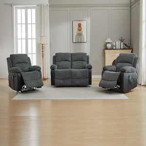 Corduroy Massage Reclining Sofa Suite