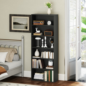 HOMCOM 6 Tier Bookshelf with Adjustable Shelves