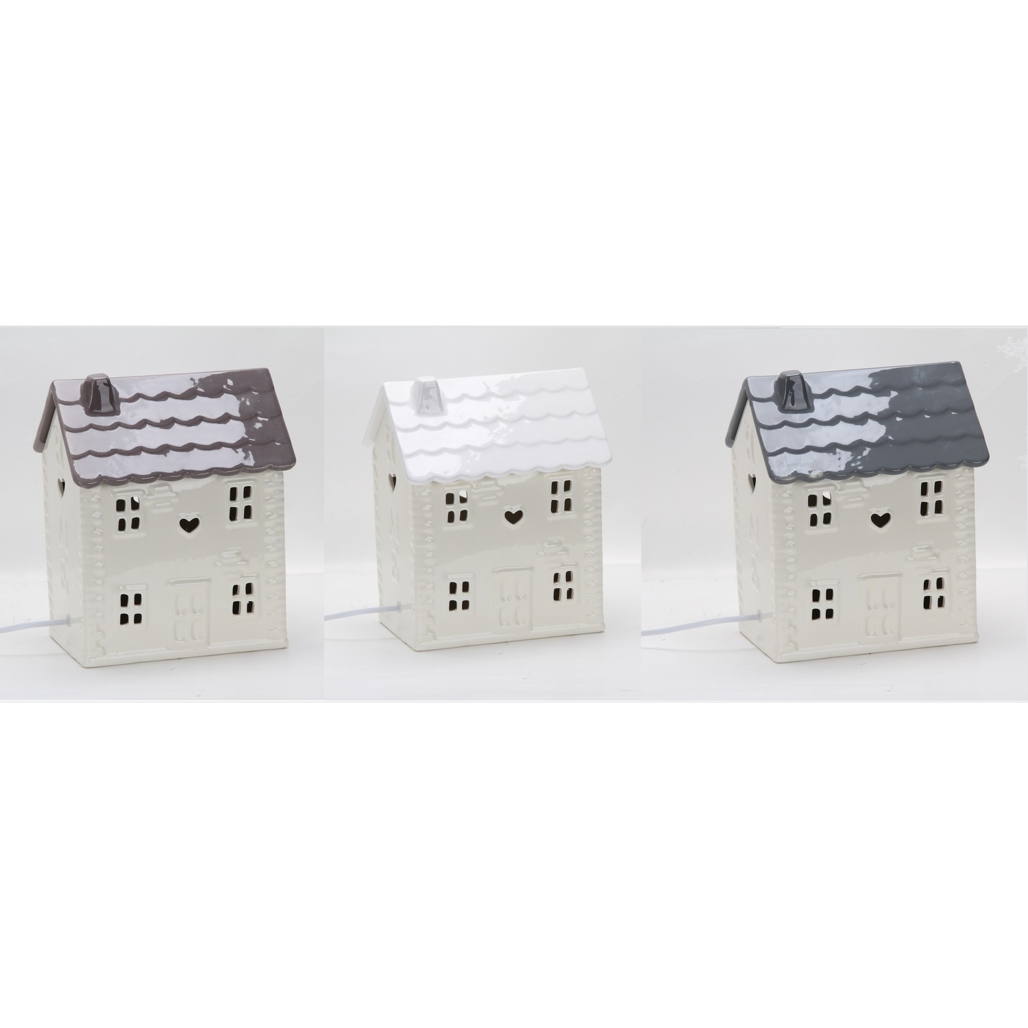 Ceramic House Shape Table Lamp - White