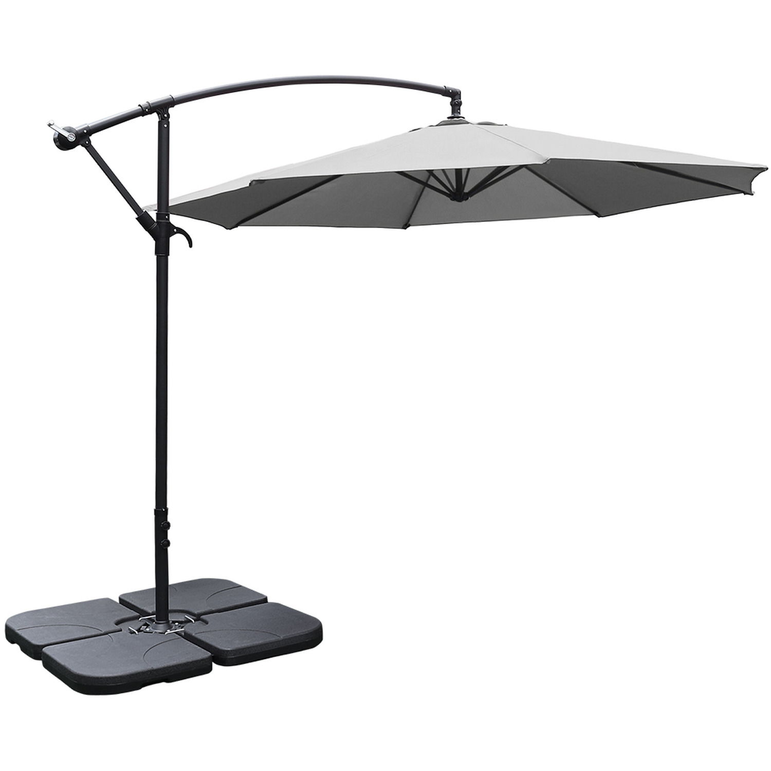 Kidkid 3M Parasol With Cross And Square Base - Light Grey
