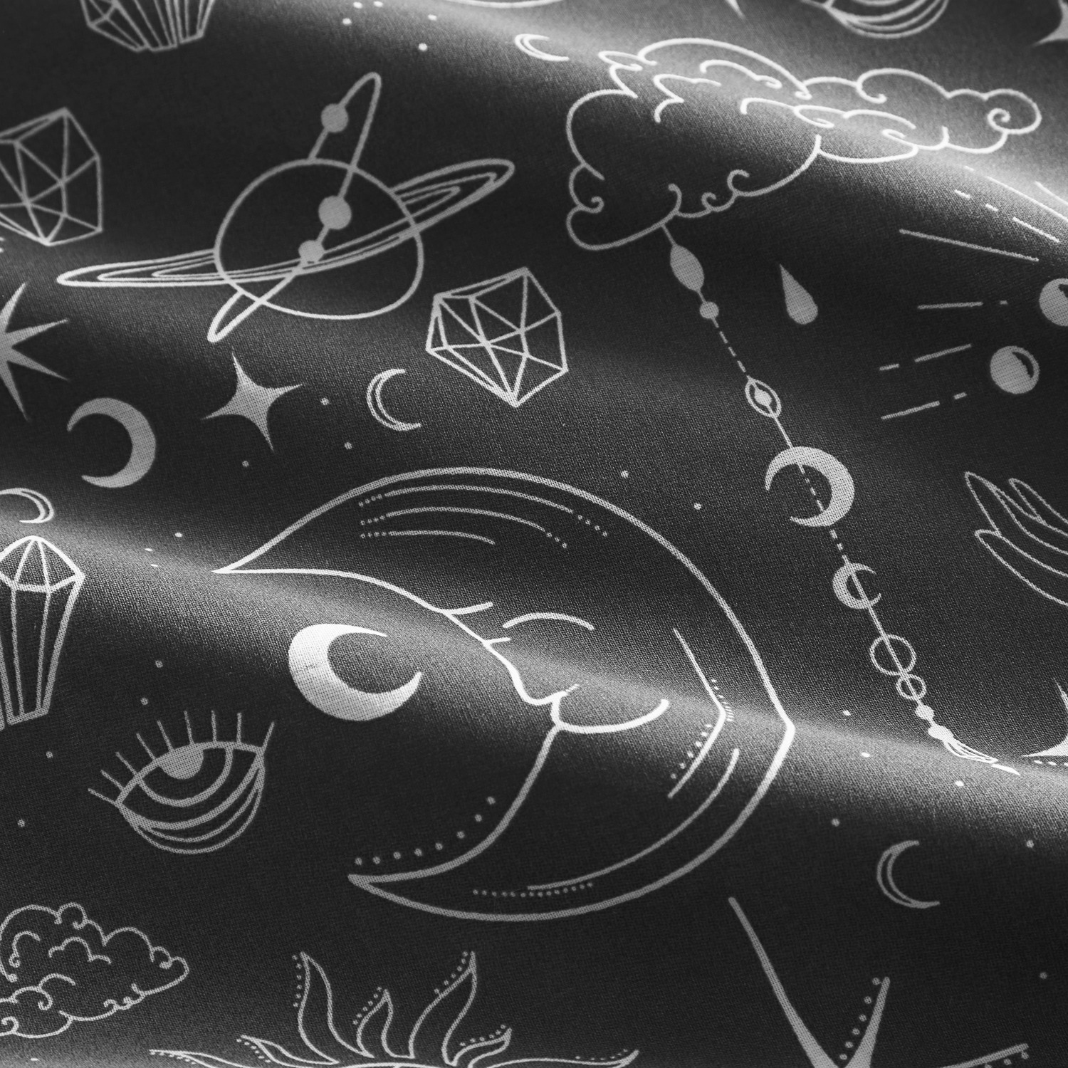 Charlotte Thomas Celestial Duvet Cover And Pillowcase Set Black - Black Double