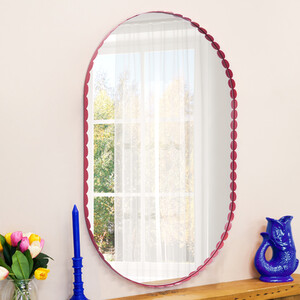 Colourful Scalloped Oval Mirror