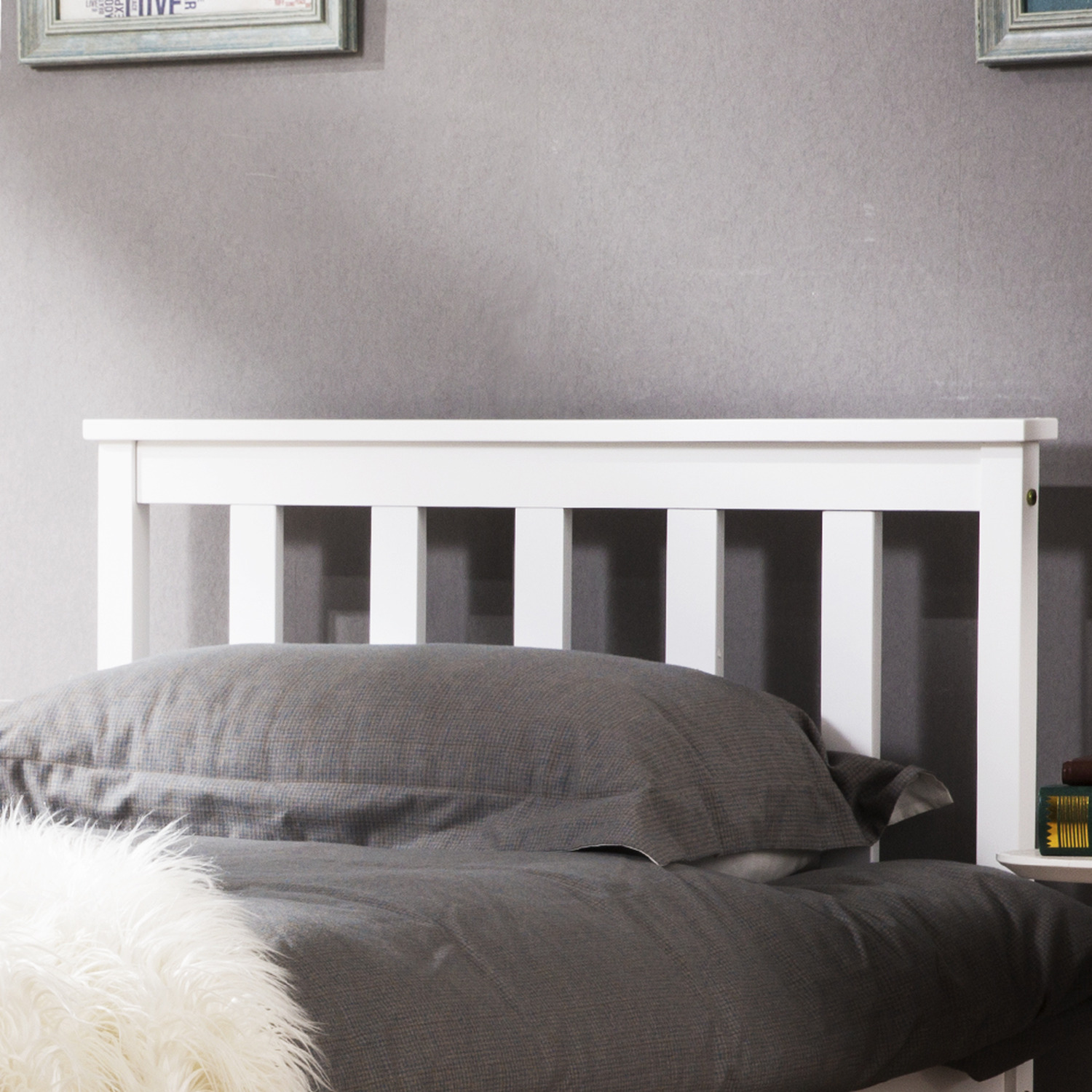 Andrea Classic Solid Pine Single Bed Frame - White
