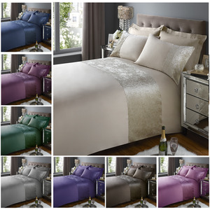 Band Crushed Velvet Duvet Cover Sets
