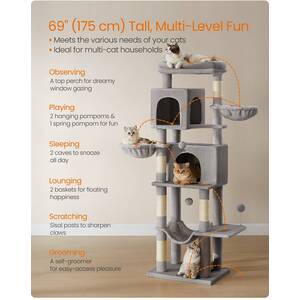 Feandrea Large Cat Tree for Multi-Cat Homes