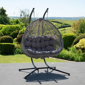 Alston Double Garden Hanging Egg Chair - Dark Grey