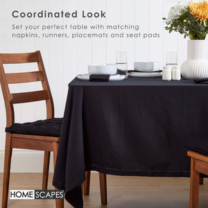 Black Plain Cotton Round Tablecloth shot 9903002