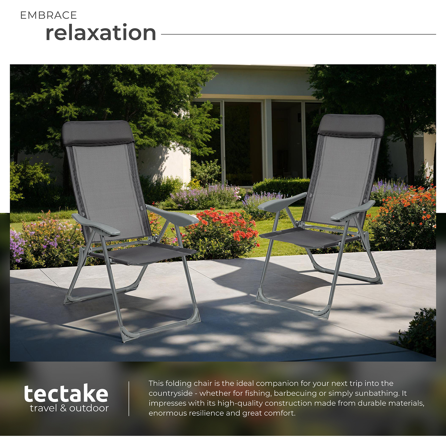 Garden Chairs Maurine - Set Of 4 Foldable - Anthracite
