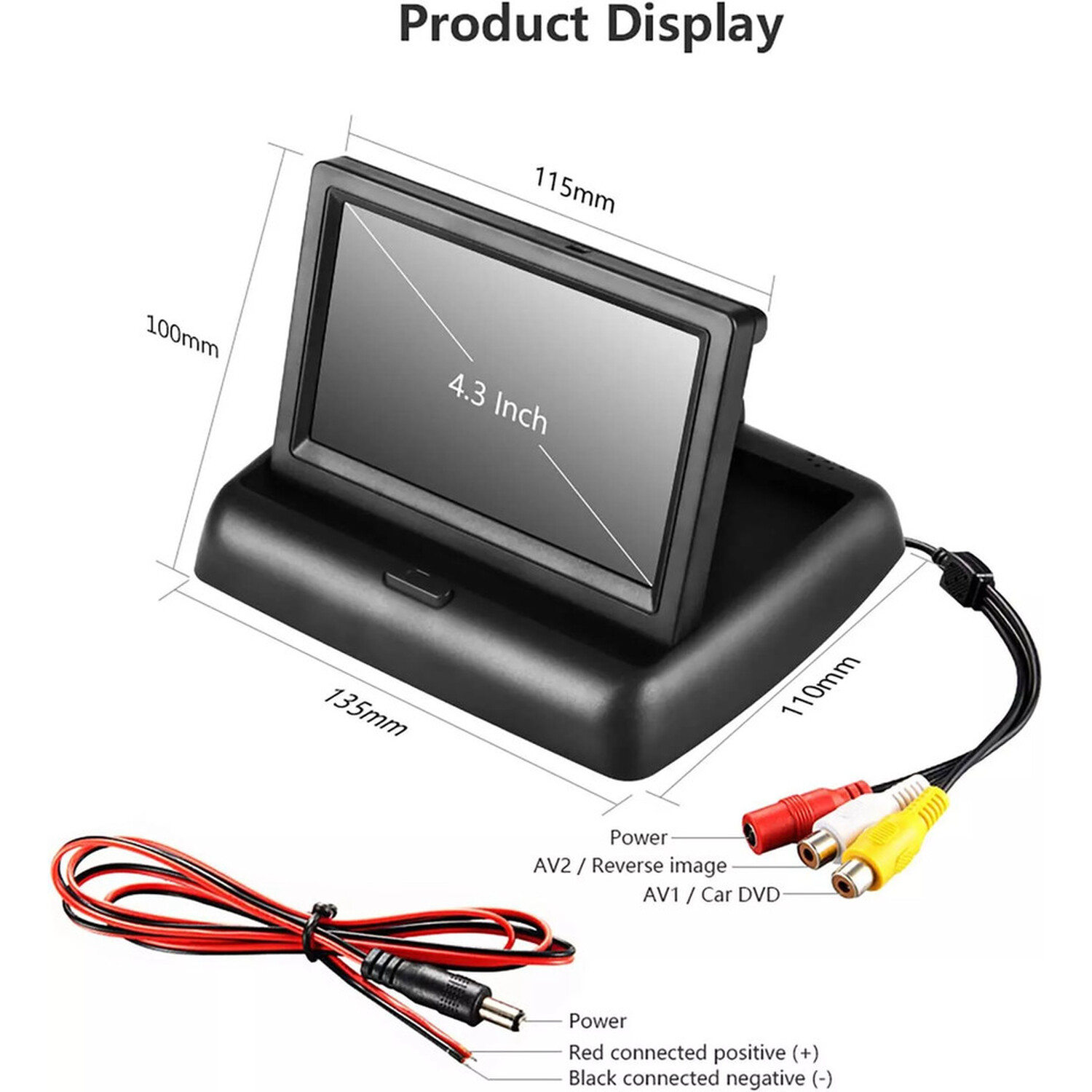 Small Reverse Camera Rear Panel Folding Rear View Reversing Camera Kit
