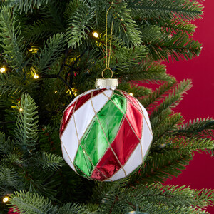 Geometric Peppermint Bauble