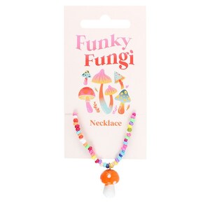 Whimsical Mushroom Beaded Pendant Necklace