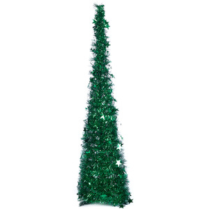 Lifeideas Collapsible 1.2M Pop Up Tinsel Christmas Tree with Base