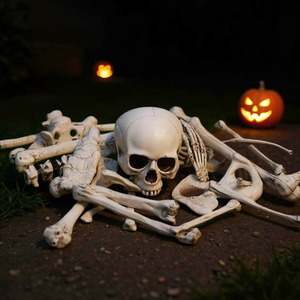 Halloween Realistic Skull and Bone Skeleton Decoration Set