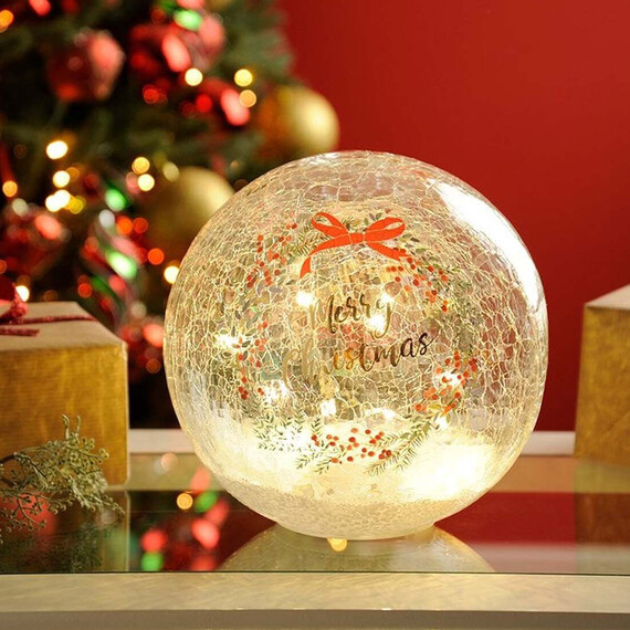 Christmas Bow Crackle Ball