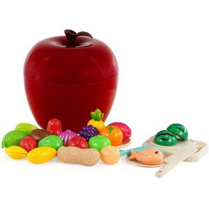 Fruit Cutting Toy Set with Apple Storage Case