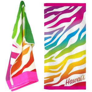 Hawaiian Design Beach Towel Quick Drying Lightweight Sand Free