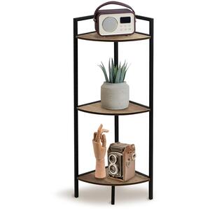 3 Tier Corner Shelf Unit Freestanding Storage Display Stand Wooden