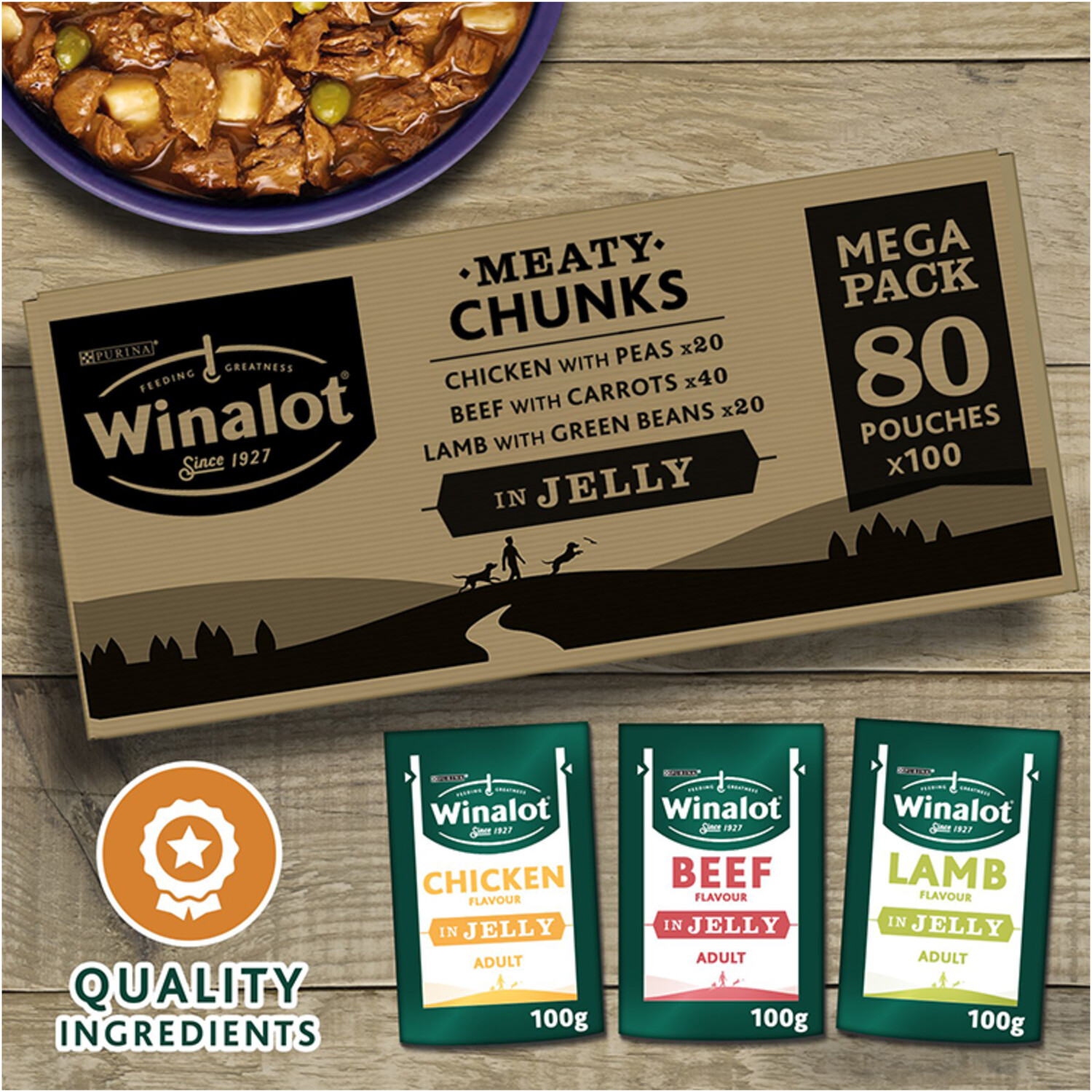 Winalot Meaty Chunks In Jelly Wet Dog Food