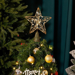 Pre-Lit Star Christmas Tree Topper with Beads