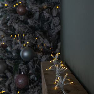 2000 LED Christmas String Lights in Warm White on Clear Cable