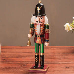 Wooden Nutcracker Soldier with Vintage Distressed Finish