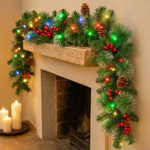 Christmas Pre-Lit Snow Effect Garland