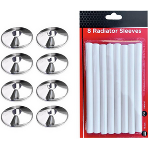 16pc radiator pipe collars chrome and radiator pipe covers