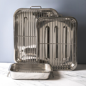 KitchenCraft Stainless Steel 27.5cm x 20cm Roasting Pan