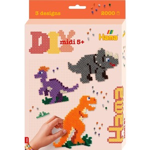 Dinosaur Kingdom 2000 Piece Fuse Bead Set With Pegboard