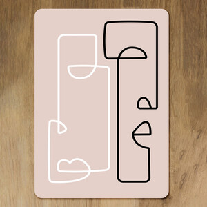 line art of two faces Designer Placemat Set