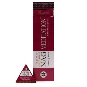 42g Jumbo Golden Nag Meditation Backflow Incense Cones Maroon