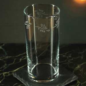 Engraved Set of 4 Hiball 12oz Leaves Pattern design