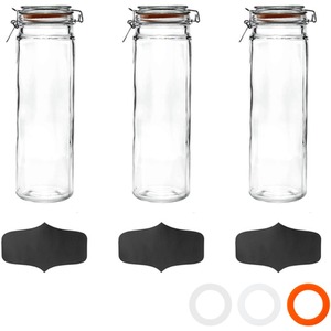 Glass Spaghetti Jar and Labels Set - 2 Litre