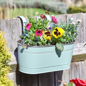 12in Fence and Balcony Hanging Planter in Sage