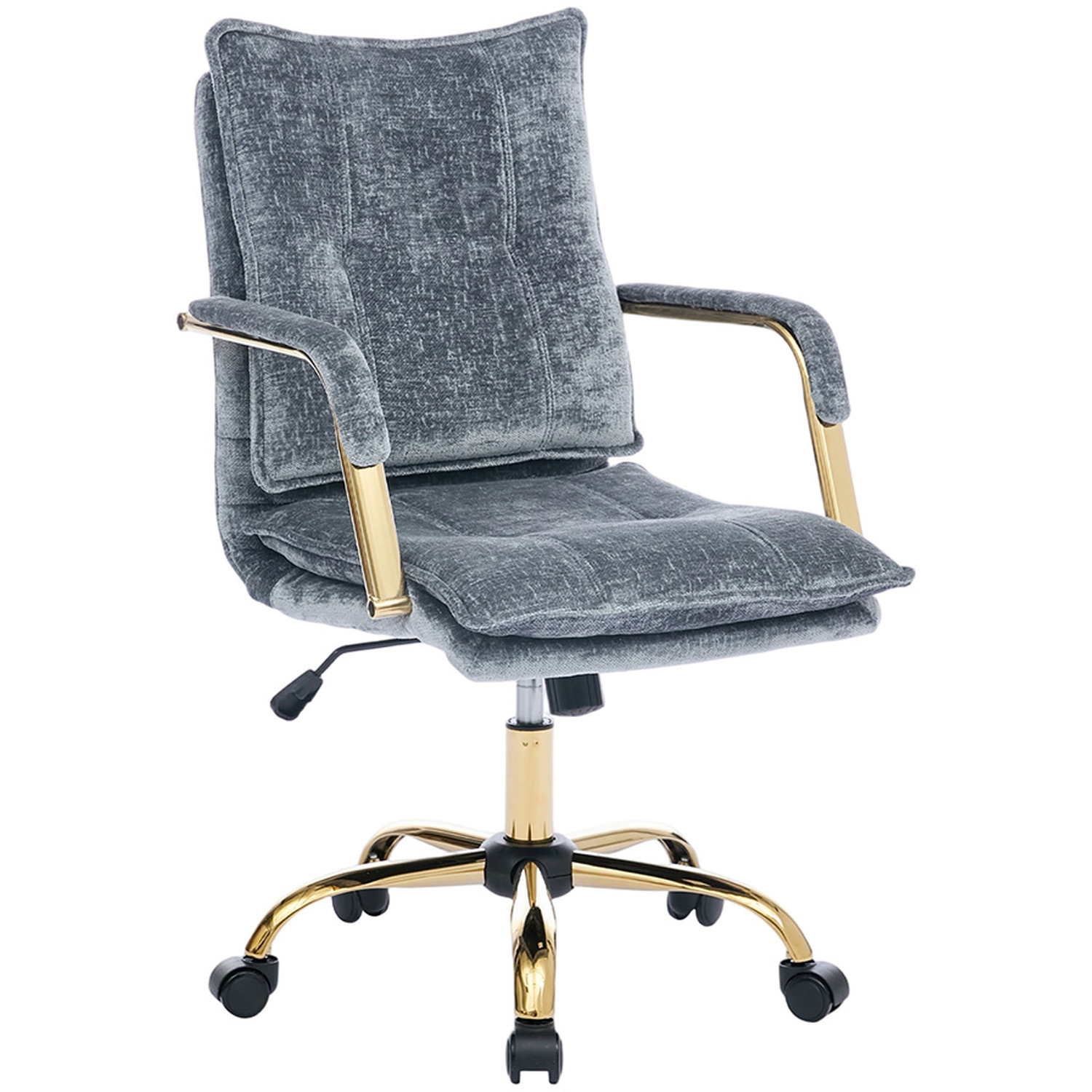 Chenille Upholstered Office Chair - Blue