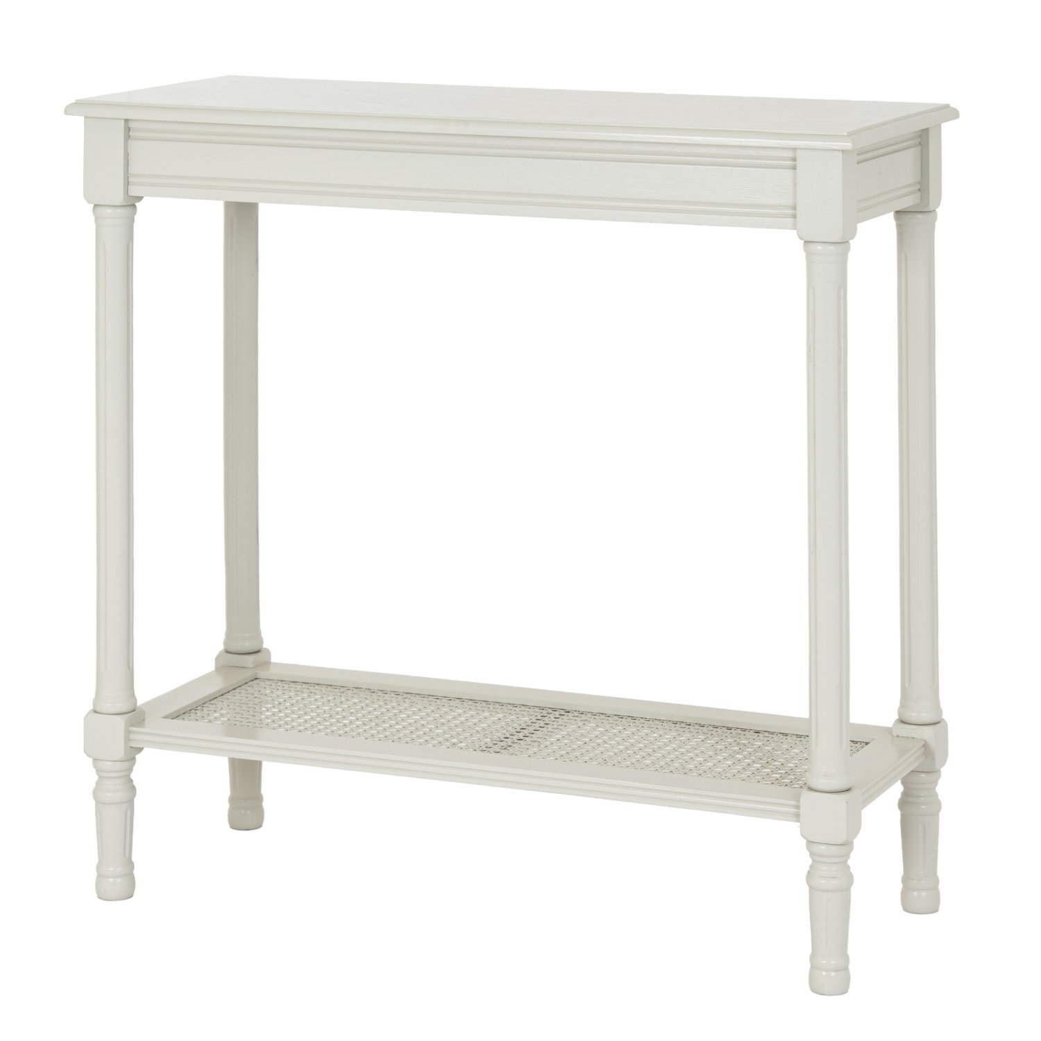 Belmont Rattan Console Table Elegant Tactile Versatile Decor - White